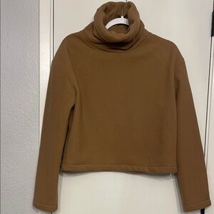 Reformation Fleece Brown Turtleneck Sweater